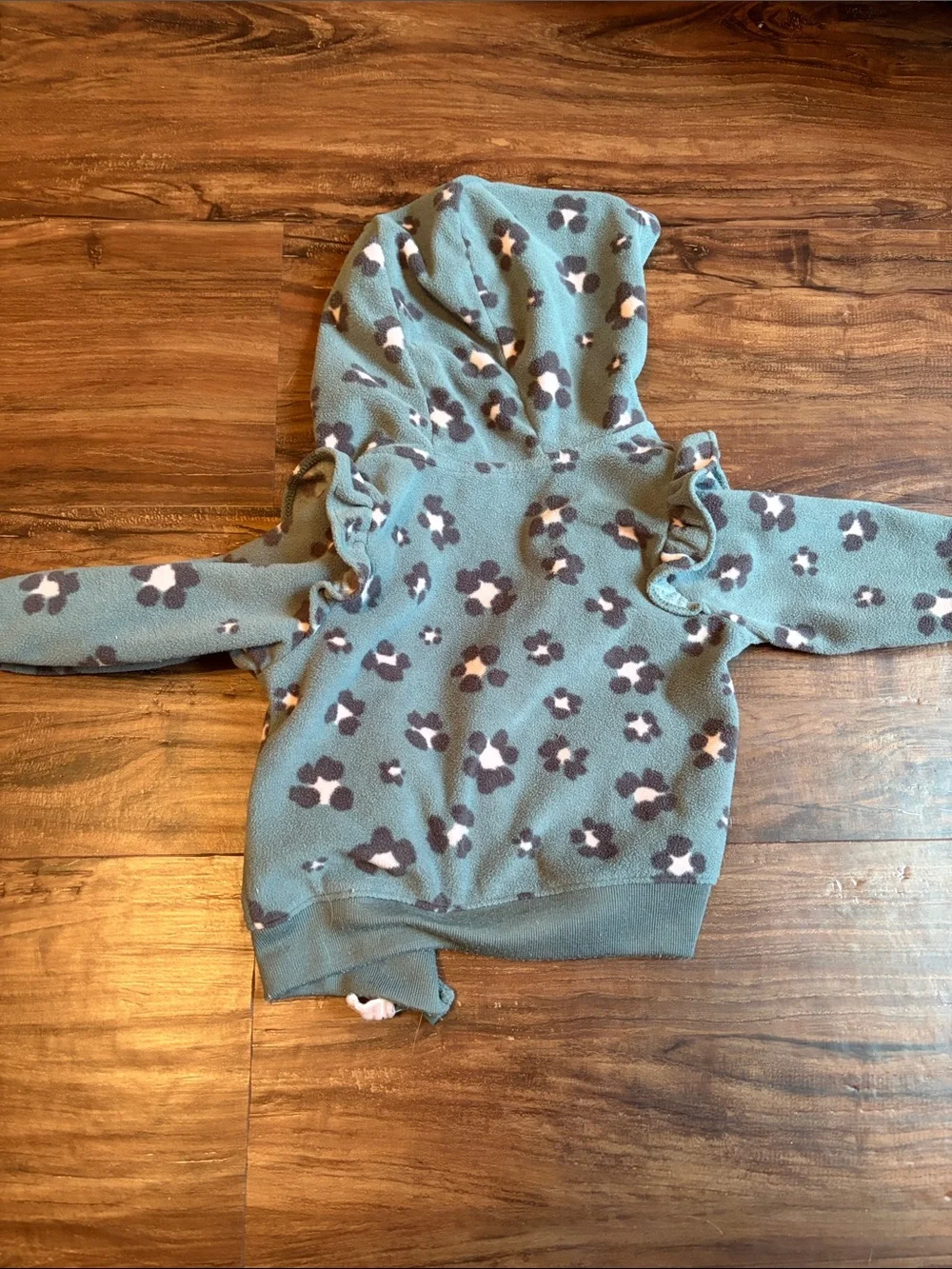 Carter's Teal Floral Fleece Zip Hoodie for Kids